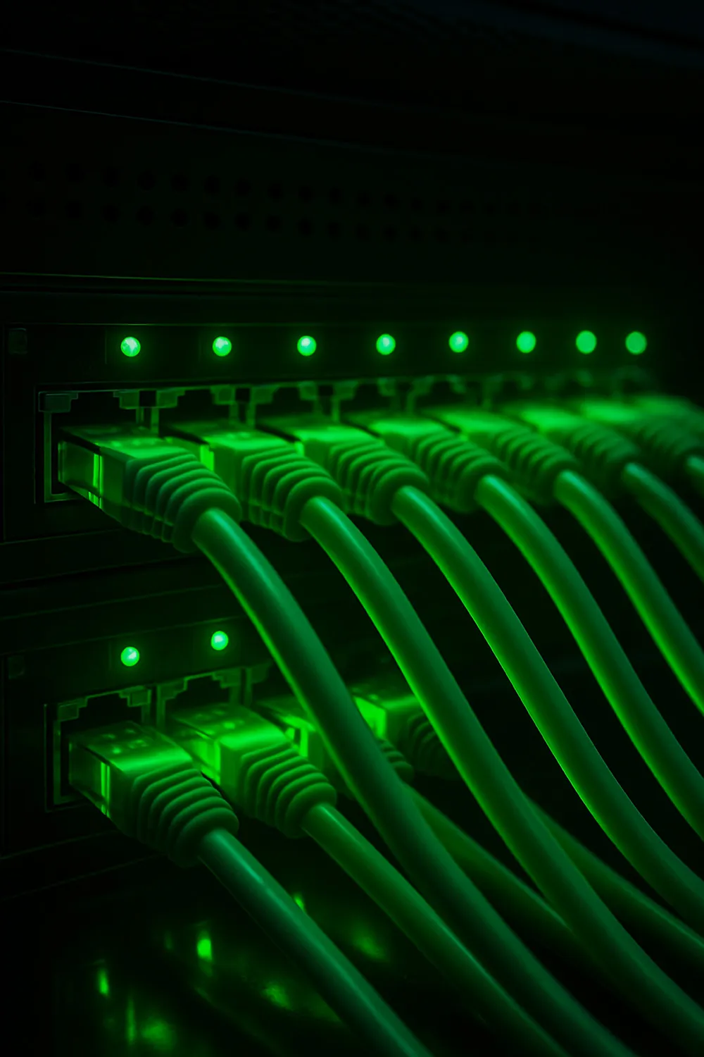 Netzwerk-Patchfeld eines Unternehmensnetzes